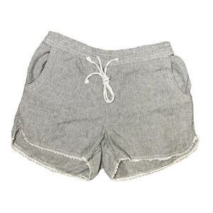 Womens Lounge Shortie Shorts Sz Medium Casual‎ Sleepwear Grey White Drawstrings